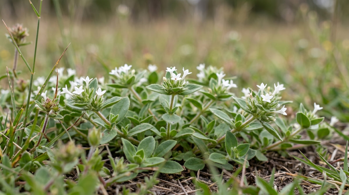 Mexican Clover (Richardia humistrata) white star flowers at Lake David Southern Highlands NSW — Trolley'd botanical