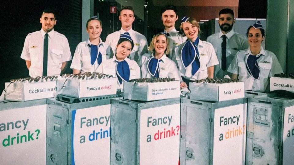 Custom-branded Trolley’d airline trolley bars for corporate event service